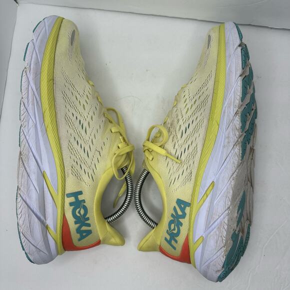 Hoka Womens size 9.5 B Clifton 8 Yellow Running Sneakers 1119394 - Picture 7 of 13